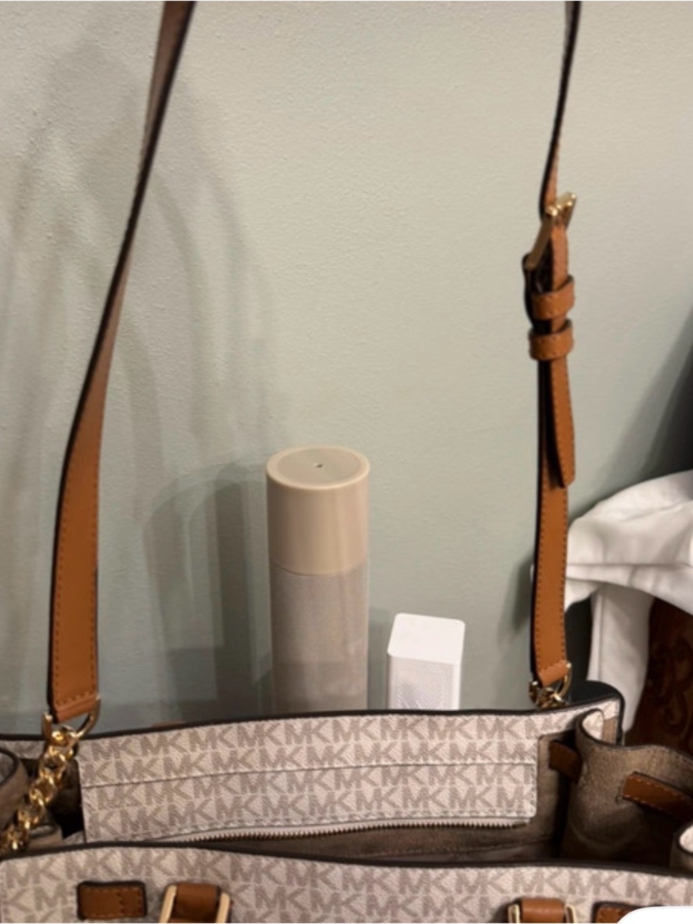 Michael Kors Brown and Orange Large Signature Stripe Tote - Picture 4 of 4